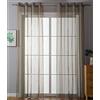 Gardinenbox 203322 - Set di 2 tende trasparenti per soggiorno e soggiorno, in voile, con occhielli, chiusura a nastro, 225 x 140 cm (altezza x larghezza), colore: nocciola