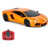 CMJ RC Cars Lamborghini Aventador Telecomando con licenza ufficiale Auto Scala 1:18 Luci di lavoro 2.4Ghz Arancione
