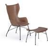 KARTELL poltrona K/WOOD con poggiapiedi S/WOOD SMART WOOD - 4915+4918-SN