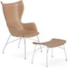 KARTELL poltrona K/WOOD con poggiapiedi S/WOOD SMART WOOD - 4916+4919-CC