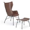 KARTELL poltrona K/WOOD con poggiapiedi S/WOOD SMART WOOD - 4916+4919-SN