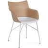 KARTELL sedia con braccioli poltroncina Q/WOOD - 4913-CC