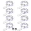 BrizLabs [8 Pezzi] BrizLabs 2M 20LEDs Luci Stringa Filo Di Rame Bianco Freddo Lucine Decorative a Batteria, Micro Argento Impermeabile Luci Per Camera Feste Giardino Natale (Viene fornito con 8 batterie extra)