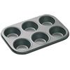 Master Class MasterClass Vassoio per muffin a 6 fori con antiaderente senza PTFE, PFOA e BPA, robusto acciaio al carbonio spesso 1 mm, teglia per cupcake da 27 x 18 cm