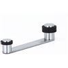 EVI Herrajes | Fermaporta con Fermo girevole | Fermaporte per Porte fino a 100 mm | Gomma Nera | Acciaio Inox | Finitura Opaca | Compresi utensile, vite + tassello di fissaggio | Mod. I-253-100