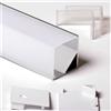3m 3metri 3030C PROFILO ANGOLARE GRANDE ALLUMINIO STRISCE STRIP LED BARRA 3MT