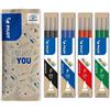 Pilot FriXion - Ricariche per penna cancellabile, 4 confezioni da 3 pezzi ciascuna Compatibili con FriXion Point e FriXion Point Clicker, colori blu, nero, rosso, verde, punta fine