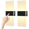 VOMI Luci LED Senza Filo Applique da Parete Interno Tocco Dimmerabile, Lampada da Parete Ricaricabile USB con Interruttore 3000K Luci con Batteria da 4000mAh Magnetica per Camera da Letto
