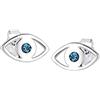 Elli Orecchini a Perno da Donna in Argento 925 con Cristallo Blu, Taglio Brillante