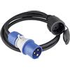 as - Schwabe Cavo adattatore CEE per campeggio, caravan, spina CEE con indicatore di tensione e contatto di protezione, IP44, per camper con tappo di protezione, cavo a 3 poli, blu, 1,5 m I 61408