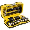 Rhino - Set di bussole 39 pezzi con chiave a cricchetto + cacciavite portapunte/portabussole - cromo vanadio - 9 bussole & 24 punte (piatti, PH, PZ, T, H)