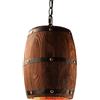 Newrays American Country Loft Wood Wine Barrel Hanging Fixture Lampada a Sospensione a Soffitto E27 Light for Bar Cafe Living Dining Room Restaurant (piccolo)