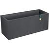 EDA VOLCANIA - Fioriera in plastica stone decor, Grigio antracite, 99,5 x 39,5 x 43,5 cm
