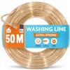 LaundrySpecialist Stendibiancheria 50 metri con anima in acciaio - MADE IN HOLLAND - resistente alle intemperie e lunghissimo - stendibiancheria antiscivolo per casa e campeggio - extra resistente -LaundrySpecialist