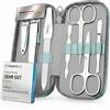 marQus Solingen Set Manicure Uomo e Donna - Kit da 7 Pezzi con morbido Etui in Vera Pelle. Include Forbicine e strumenti di qualità per Mani e Piedi. Perfetto per viaggi e cura elegante delle Unghie