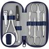 marQus Solingen Germania set manicure professionale - 7 pezzi manicure e pedicure, forbicine unghie, manicure e pedicure set, custodia in vera pelle, kit manicure da viaggio, kit unghie, set unghie