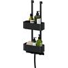 TIGER 2-Store Cestello Doccia da Appendere 25 cm, Nero