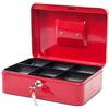 MAUL cassetta portavalori in acciaio 25x18x9 cm | Cassetta portavalori con serratura | Cassetta con chiave | Ideale come cassaforte piccola, cassetta di sicurezza | Rosso