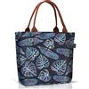 Gloppie Borsa Termica Grande Capacità Adulto/Bambini Contenitore Termico per Alimenti Caldo Borsa da Picnic Borsa Frigo Pieghevole Lavoro/Viaggio/Escursionismo/Pesca, Foglie Blu e Gialle