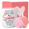 Triple Gifffted Tazza per Sorella, Idee Regalo di Compleanno Migliore Sorelle, Per Natale, Festa Della Mamma, Regali Sorella da Sorella o Fratello, Set Tazze e Calzini, Ceramica Mug, 380 ML