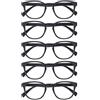 OPULIZE Pop 5 Pacco Retrò Giro Grigio Opaco Liscio Uomo Donna Occhiali Da Lettura Cerniere Molla RRRRR2-7 +2,50