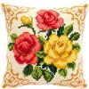 VERVACO Kit Cuscino Punto Croce Fiori Set Ricamo Principianti Cuscini Gobelin Decorativi ca. 40 x 40 cm Accessori per Lavoretti Creativi DIY Casa Decor Hobby Adulti Cross Stitch
