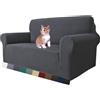 MAXIJIN Copridivano super elasticizzato per divano a 2 posti, coprisedili 1 pezzo Coprisedili jacquard Copridivano per cani Pet Friendly Fodera per divanetto aderente (2 posto, Grigio Scuro)