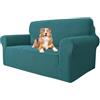 MAXIJIN Copridivano super elasticizzato per divano a 2 posti, coprisedili 1 pezzo Coprisedili jacquard Copridivano per cani Pet Friendly Fodera per divanetto aderente (2 posto, Verde Nerastro)