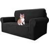 MAXIJIN Copridivano super elasticizzato per divano a 2 posti, coprisedili 1 pezzo Coprisedili jacquard Copridivano per cani Pet Friendly Fodera per divanetto aderente (2 posto, Nero)
