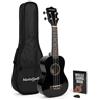 Martin Smith Ukulele Soprano 21 Pollici Starter Set, Nero, Uke Acustico 4 Corde per Bambini e Adulti con Custodia e Libro Accordi