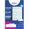 Avery L4795-20 - Segnatavolo stampabili, 2 pezzi su foglio, 180 x 60 mm, 190 g/mq, rif. L4795-20, 40 etichette, colore bianco