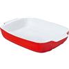 Pyrex Firma Piatto Rettangolare Firma in Ceramica, Ceramica, Rosso, 29 x 19,2 x 6,4 cm