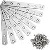 Hyber&Cara 8Pcs Piastre Staffa Piatta Forata 160mmx20mm Piastre di Giunzione per Riparazione, In Acciaio INOX, per Fissaggio Mensola Supporto Mobili con 48 viti incluse