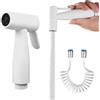 letuxiashop Spray per bidet in acciaio inox con tubo telescopico in ABS da 200 cm, per l'igiene personale e le padelle del letto, 2 pezzi, per tubazioni d'acqua, WC, bidet e bagno (bianco)