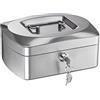 Alco-Albert 8410-36 - Cassetta portamonete con serratura, piccola, cassetta con vassoio per il conteggio delle monete, 2 chiavi, 205 x 160 x 85 mm, argento