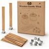 VABNEER Stoppini in legno Stoppini Candela Naturale con piastra in ferro antiscivolo per Candele Fai Da Te 13 x 130mm (50pcs/set)