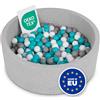 SELONIS Piscina Soffice per Bambini 90X30cm/SENZA Palline Rotonda, Grigio Ch