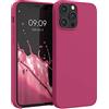 kwmobile Cover per Apple iPhone 12 Pro Max Custodia - Back Case per Smartphone in Silicone TPU - Protezione Gommata - rosa lampone