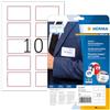 HERMA Etichette per Nomi, 80 x 50 mm, Adesive A4, 200 Etichette / 20 Fogli, Bianco/Rosso