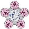Medical Jewels FIORE 6MM ROSA/PUNTO CRISTALLO