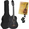 Juan Miguel Navarrez chitarra da concerto - chitarra classica - 1/2 nero -Starter Set - incl. borsa, plettri, libro, accordatore