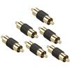 VCE 6 Pezzi HQ Adattatore Audio Connettore RCA Maschio Maschio Oro per Cavo Rca Spina