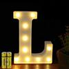 Honphier® - Lettere dell'alfabeto luminose con luci a LED, decorative, a batteria, per ricevimenti, feste, matrimoni, casa o bar (L)