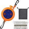 QeeHeng - Stendibiancheria retrattile da campeggio, stendibiancheria portatile, stendibiancheria da esterni, stendibiancheria da viaggio, 10 metri, con 10 tappi mollette antivento