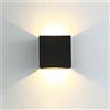 CYUaoao LED Lampada da Parete Interno 7W Applique da Parete Moderne Luce Bianca Calda 3000K Interni Lampada a Muro per Bagno Lampada Scale Nero