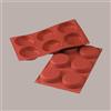 LUCGEL SRL 1 Pz Stampo in Silicone Rosso per Tortina Dm80 mm 6 Impronte Riutilizzabile Martellato