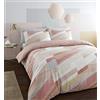 Catherine Lansfield Harley Geo Copripiumino, 52% Poliestere, 48% Cotone, Blush, Set piumone 2 piazze