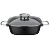 GSW 414579 - Rostiera quadrata Gourmet, in alluminio, 28 x 28 x 8,5 cm, colore: Nero