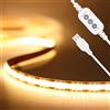 PAUTIX Striscia LED COB USB 5V Bianco Caldo 3000K 2M Regolabile LED Strip Lights,640LEDs,Super Luminosa Senza Punti LED Striscia Flessibile per Illuminazione Sottopensile in TV,Camera da Letto,Cucina