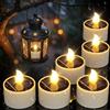 PChero 6pcs Candele LED Solari Ricaricabili Sfarfallio Tealight Impermeabile, Perfetto per Patio, Giardino, Matrimonio, Festa, Decorazioni Natalizie